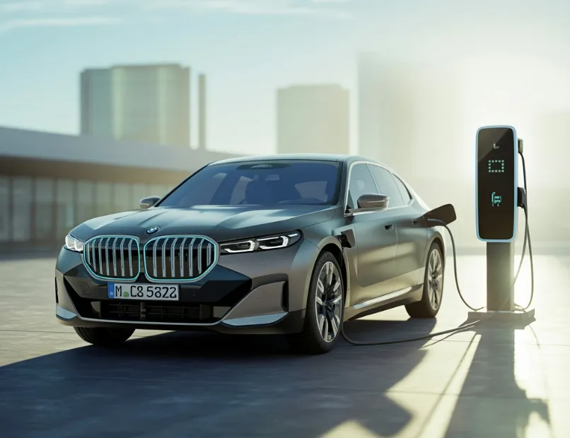 전기차 충전 비교 이미지 - 충전중인 BMW