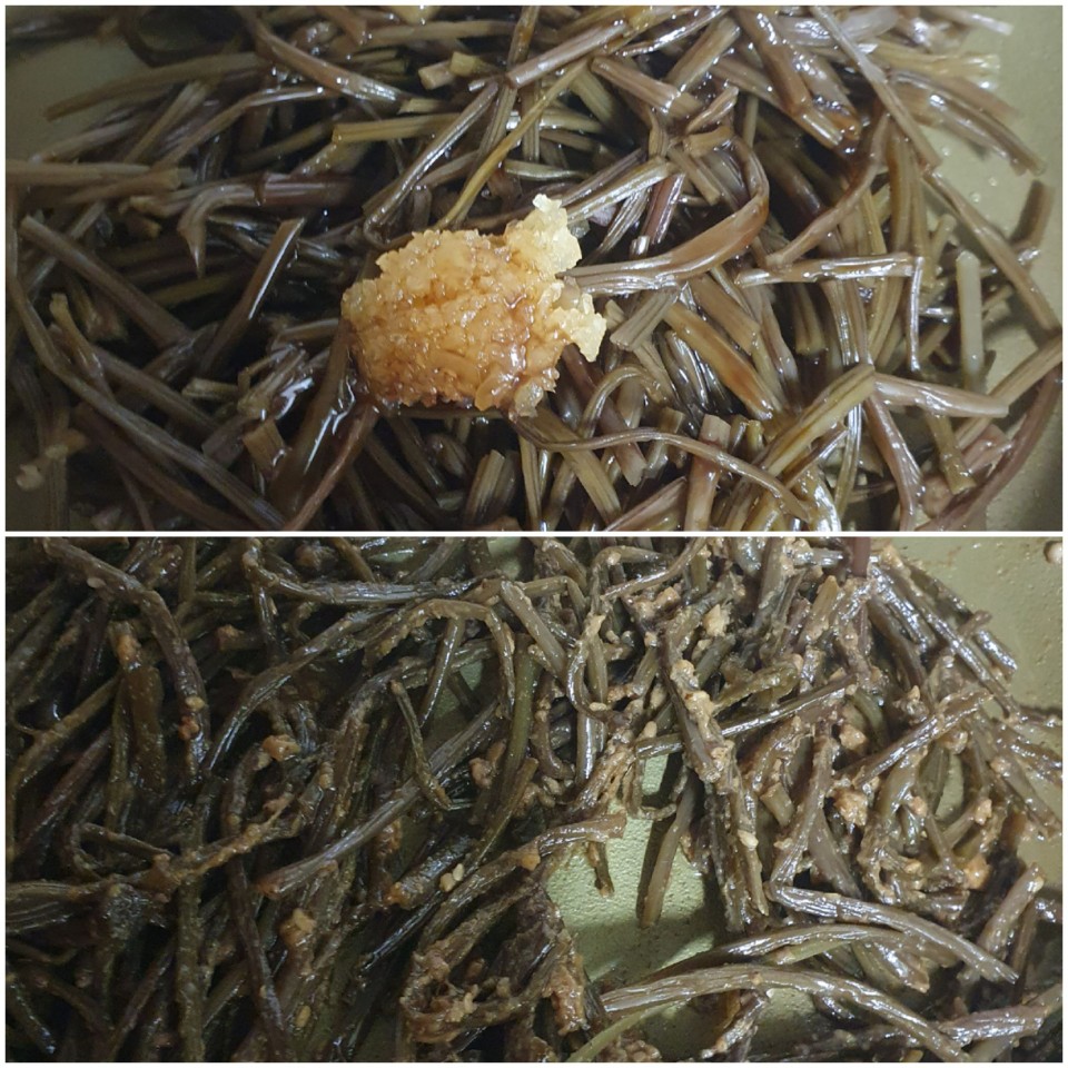  [건나물]건고구마줄기로 들깨나물만들기
