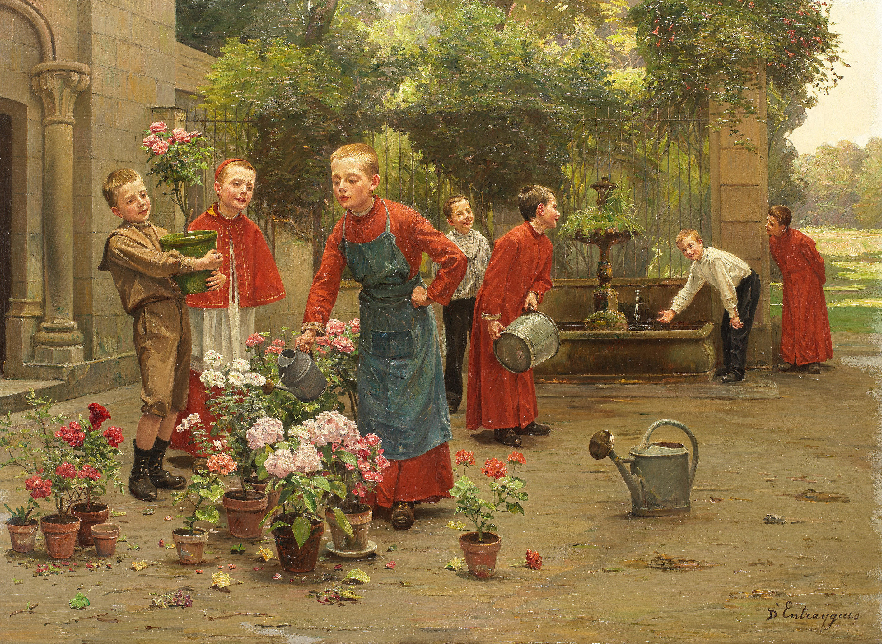 샤를 베르트랑 당트레그(Charles Bertrand d'Entraygues), 프랑스, 화가, 1850-1929