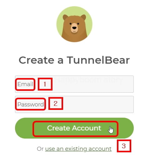 'TunnelBear VPN' 회원 가입하기