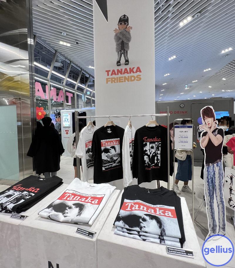 다나카 팝업 스토어 티셔츠 판매