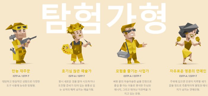 mbti결과-탐험가형유형타입