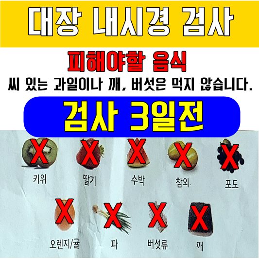 대장 내시경 검사 3일전 음식 주의사항