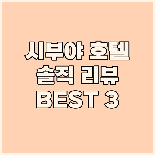 시부야 호텔 어디로? 솔직 리뷰 & 