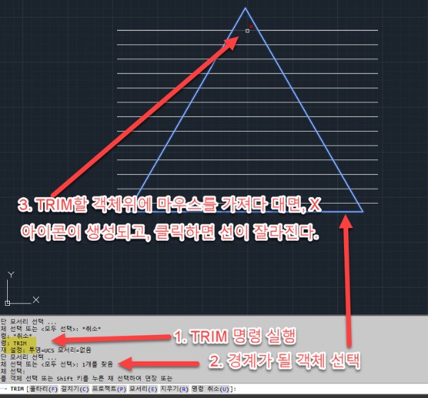 오토캐드 TRIM 명령어