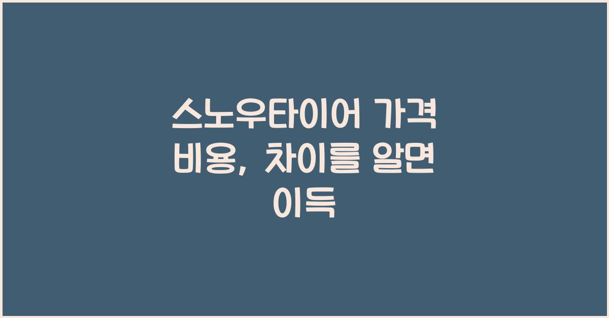 스노우타이어 가격 비용