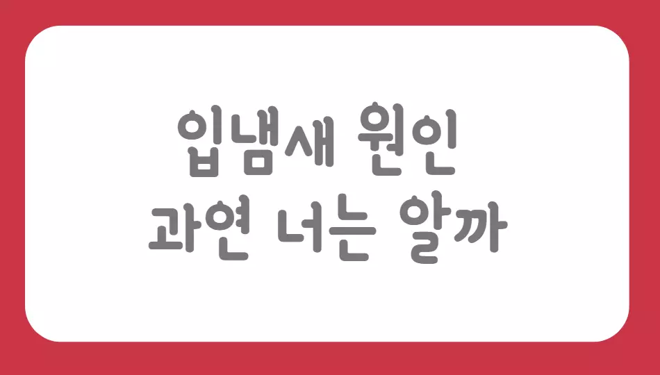입냄새 제거 원인 해결