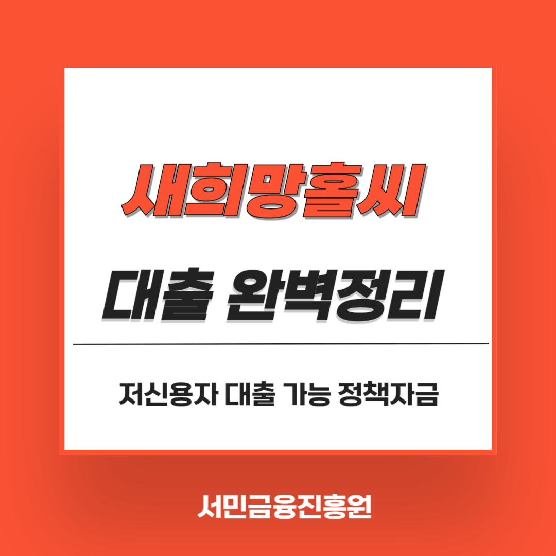 새희망홀씨 대출 바로가기