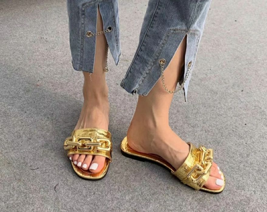  볼드 체인 1 cm 슬리퍼