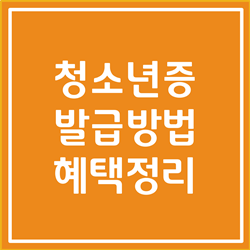  청소년증 발급방법, 청소년증 혜택 자세히 설명해드릴게요.(양식 첨부)