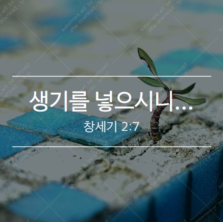  [창2:7] 생기를 넣으시니...