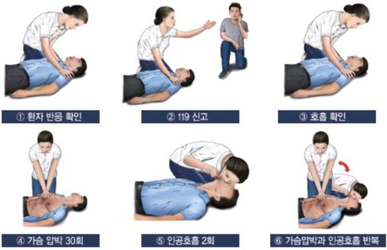 CPR의 정확한 절차 사진