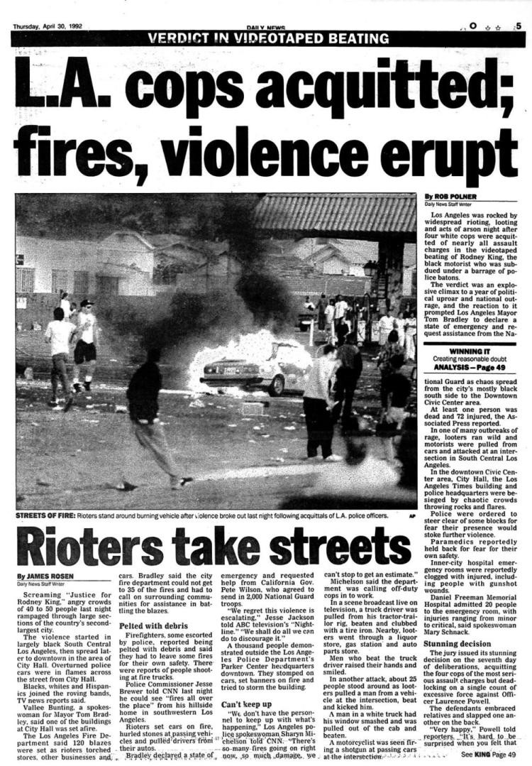 LA폭동 신문기사