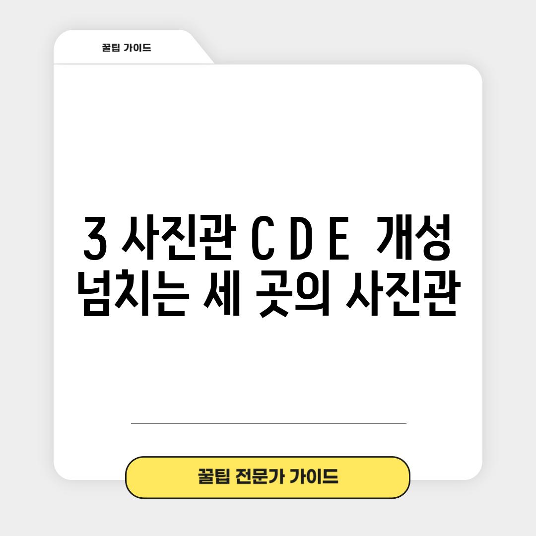 3. 사진관 C, D, E:  개성 넘치는 세 곳의 사진관