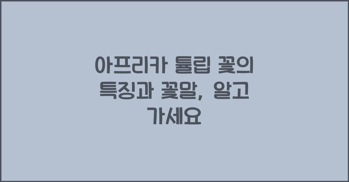 아프리카 튤립 꽃의 특징과 꽃말