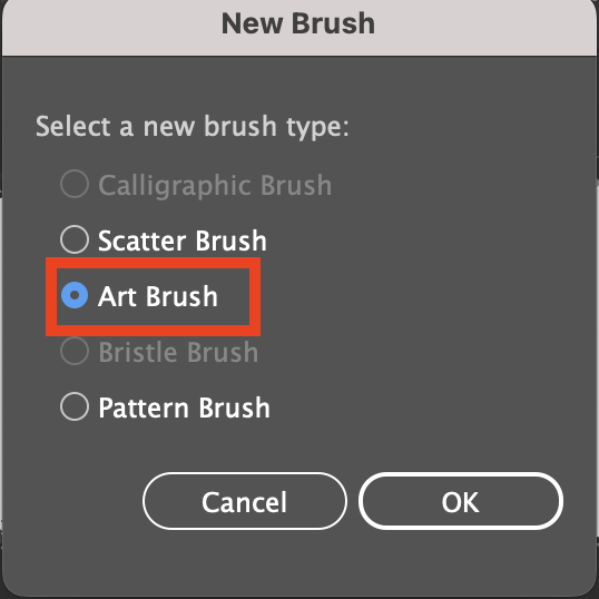 Art Brush 선택