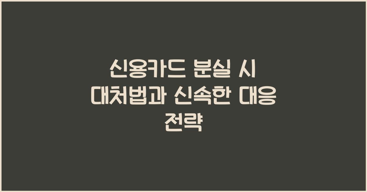 신용카드 분실 시 대처법