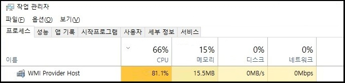 wmi provider host (WmiPrvSE.exe) 프로세스