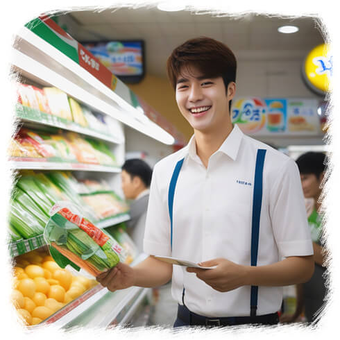 마트에서 아르바이트를 하는 남자직원