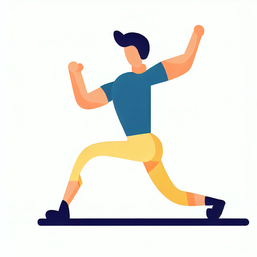 Flat vector style of a person doing aerobic exercises