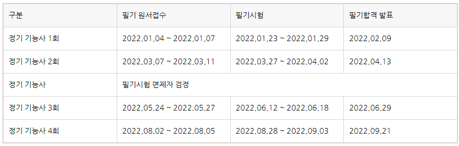 필기시험일정