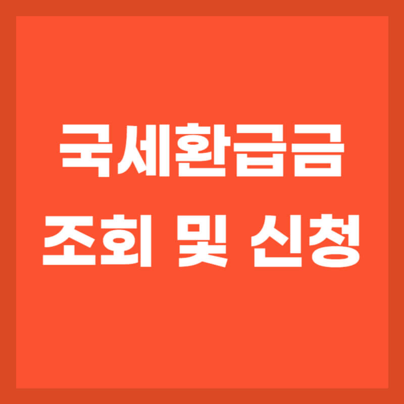 국세환급금 신청