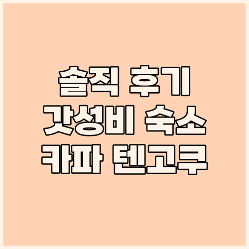 카파 텐고쿠 숙박 후기! 솔직히 이 