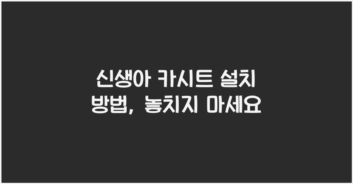 신생아 카시트 설치