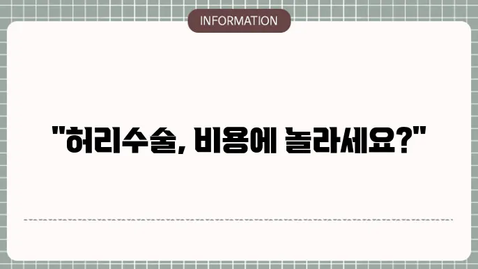허리수술비 몇종