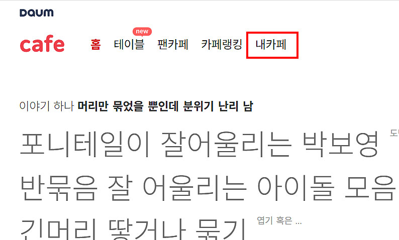 다음카페-홈-화면-이동