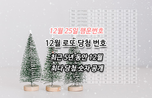 12월 로또당첨번호 최고 행운번호