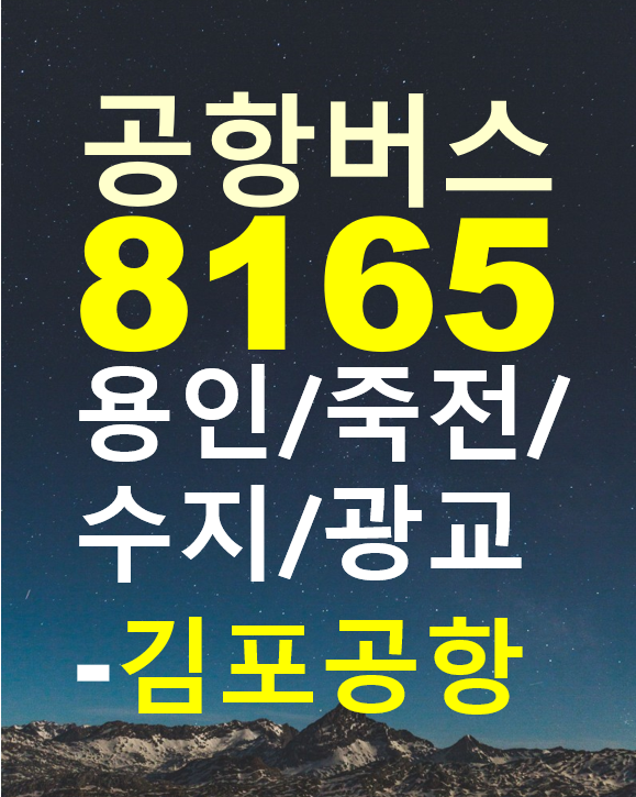  용인/수지/죽전/어정역/신갈역/광교 to 김포공항 버스 8165 / 시간표, 요금, 노선도, 버스타고 예약하기