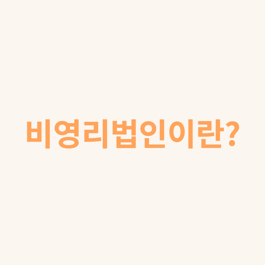  비영리법인이란??
