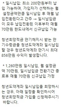 청년희망적금 청년도약계좌 환승 가입조건 일시납입 갈아타기 신청기간 신청방법 후기