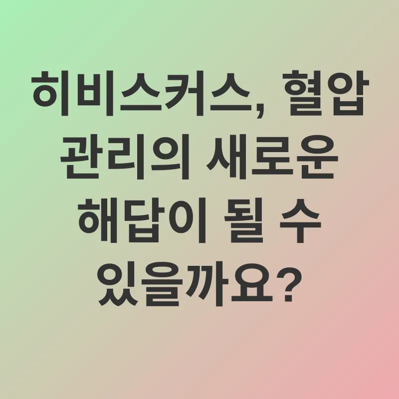 히비스커스차 효능_1