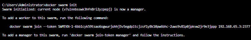  Docker swarm init  token 조회 join 방법