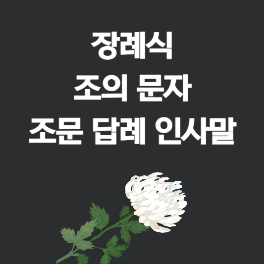 장례식 조의 문구 문자 조문 감사 인사말