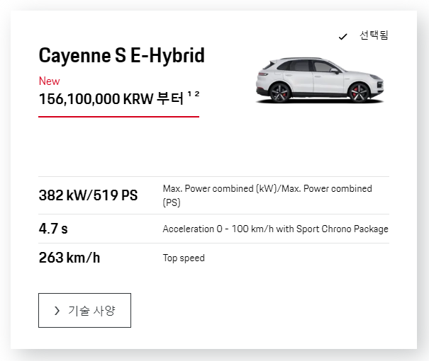 포르쉐 카이엔 S E-Hybrid 가격