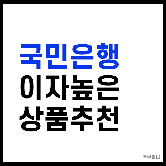 국민은행 상품