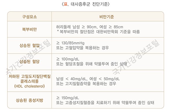  대사증후군 이란 증상 및 식단 관리방법
