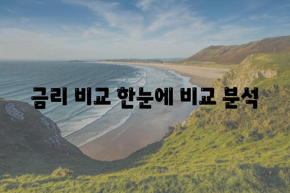 금리 비교, 한눈에 비교 분석