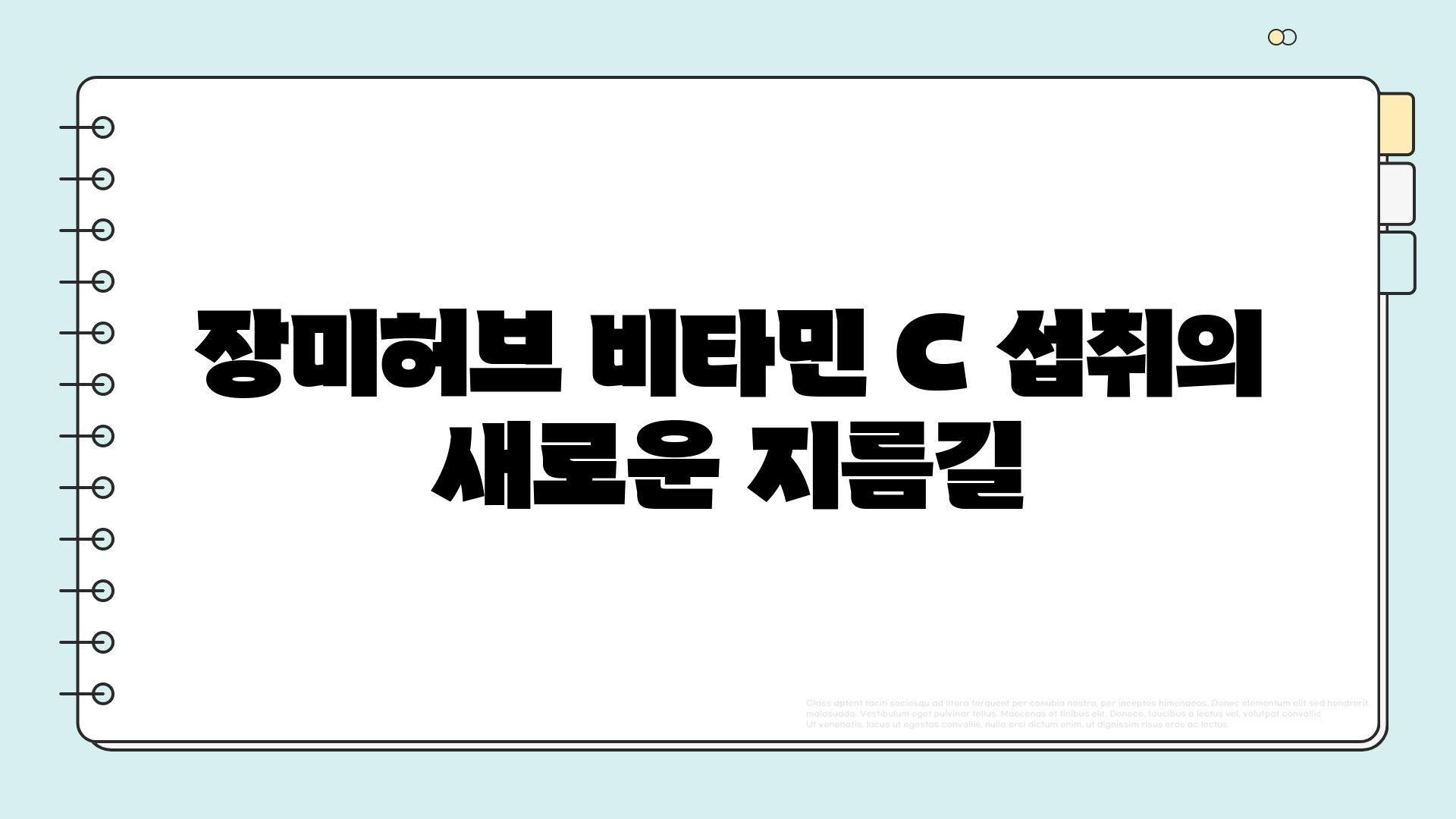 장미허브 비타민 C 섭취의 새로운 지름길