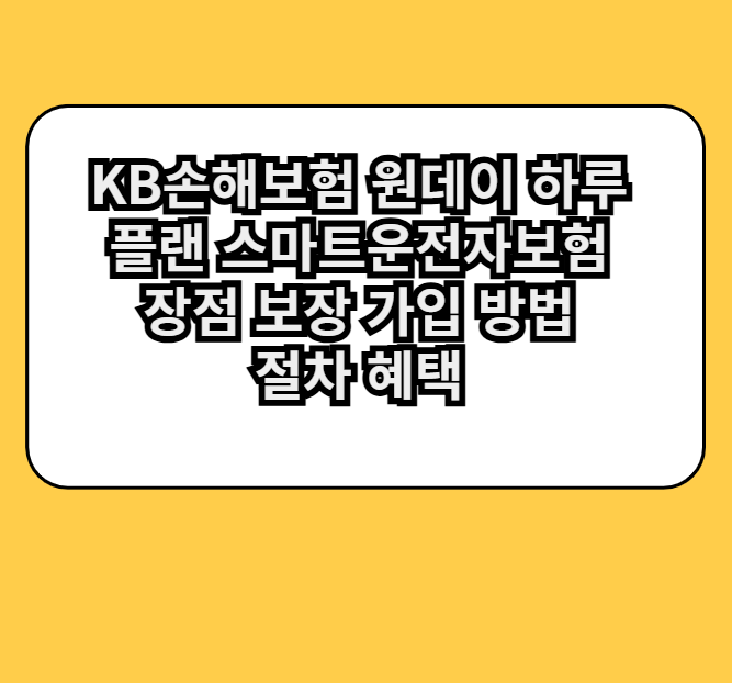 KB손해보험다이렉트원데이하루운전자보험