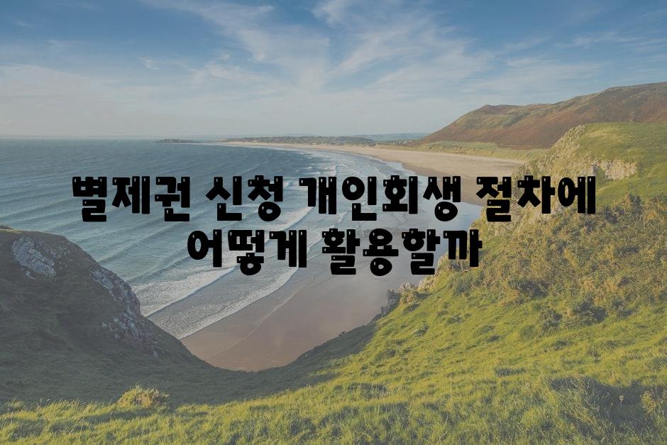 별제권 신청 개인회생 절차에 어떻게 활용할까