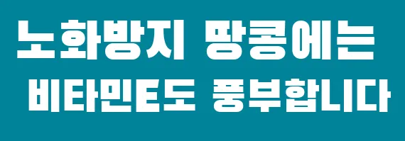 노화방지 땅콩에는 비타민E도 풍부합니다