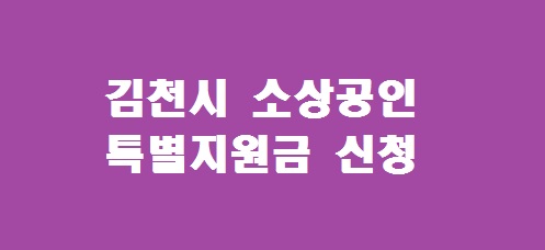 김천시 소상공인 특별지원금