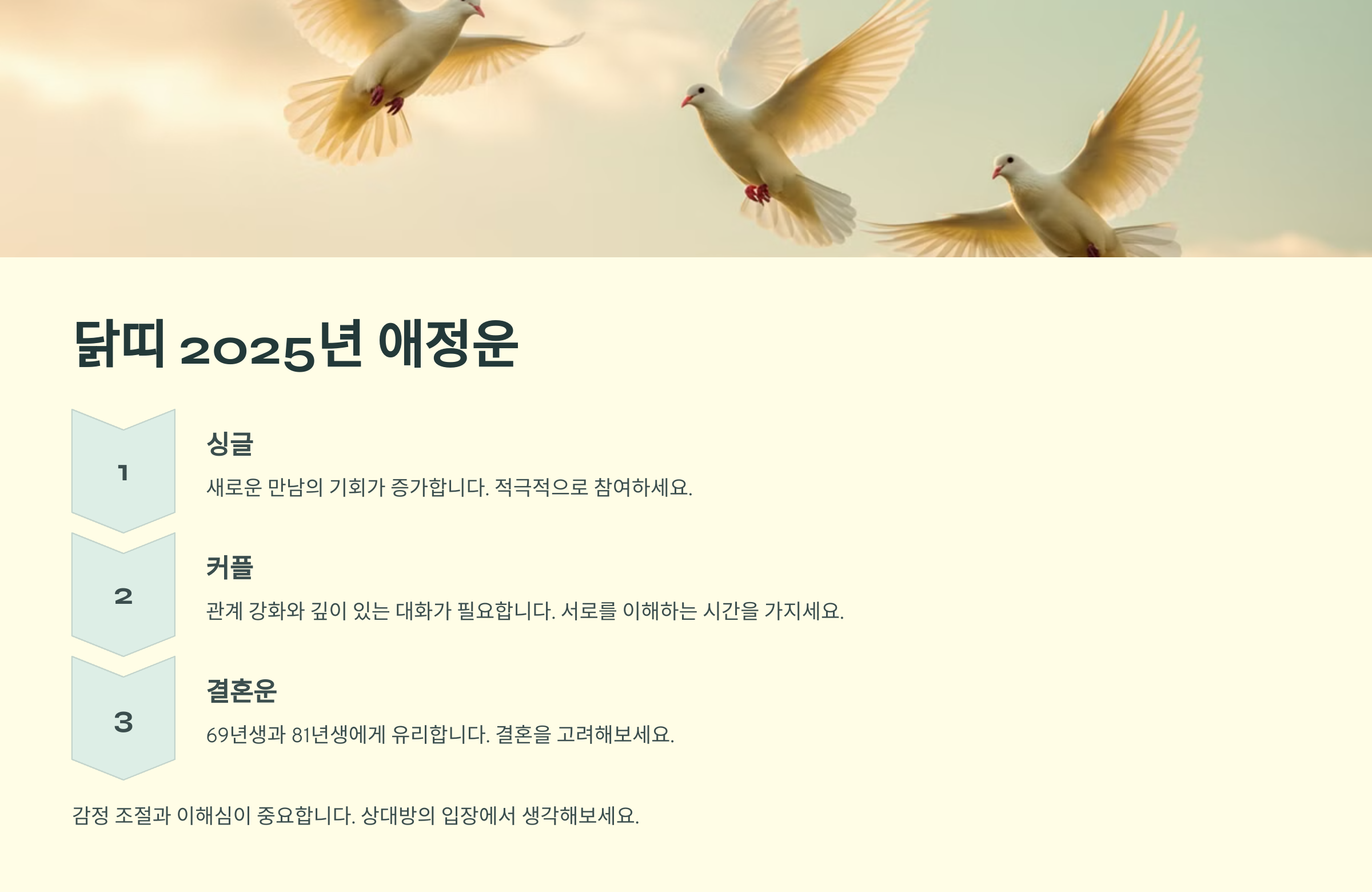 닭띠 2025년 애정운