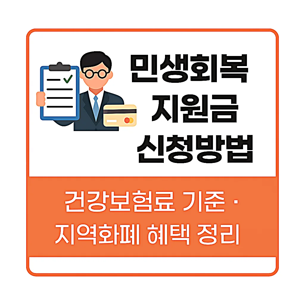 2025 민생회복지원금 건강보험료 기준&amp;#44; 지역화폐 캐시백 혜택 확인