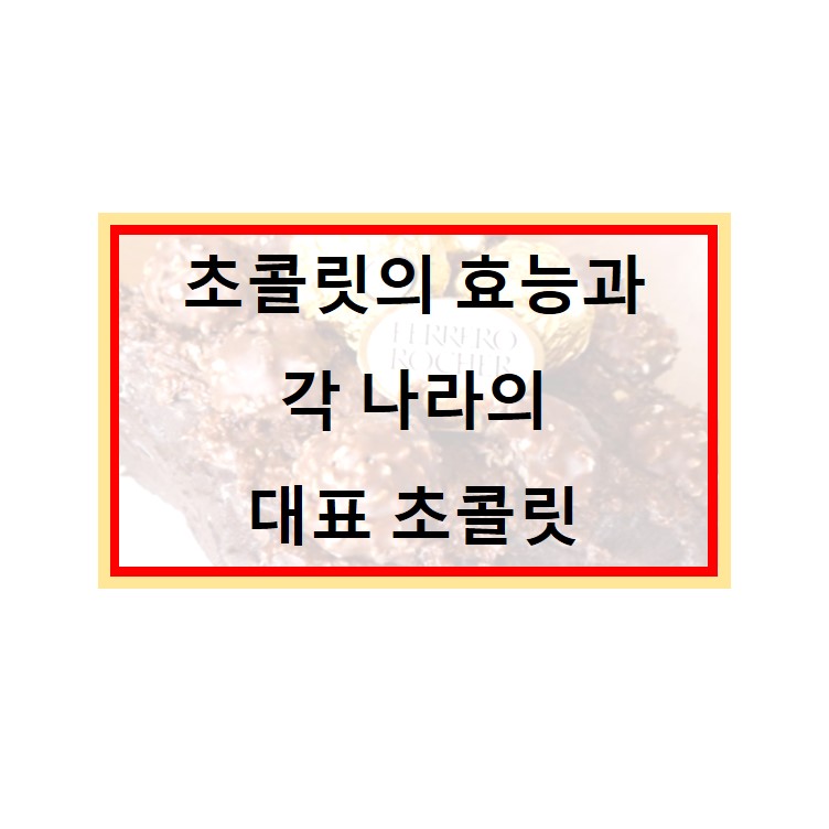  초콜릿의 효능과 각 나라별 대표 초콜릿 카카오