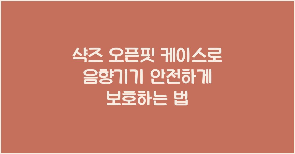 샥즈 오픈핏 케이스 가벼운 장착감과 세련된 디자인의 음향기기 보호법